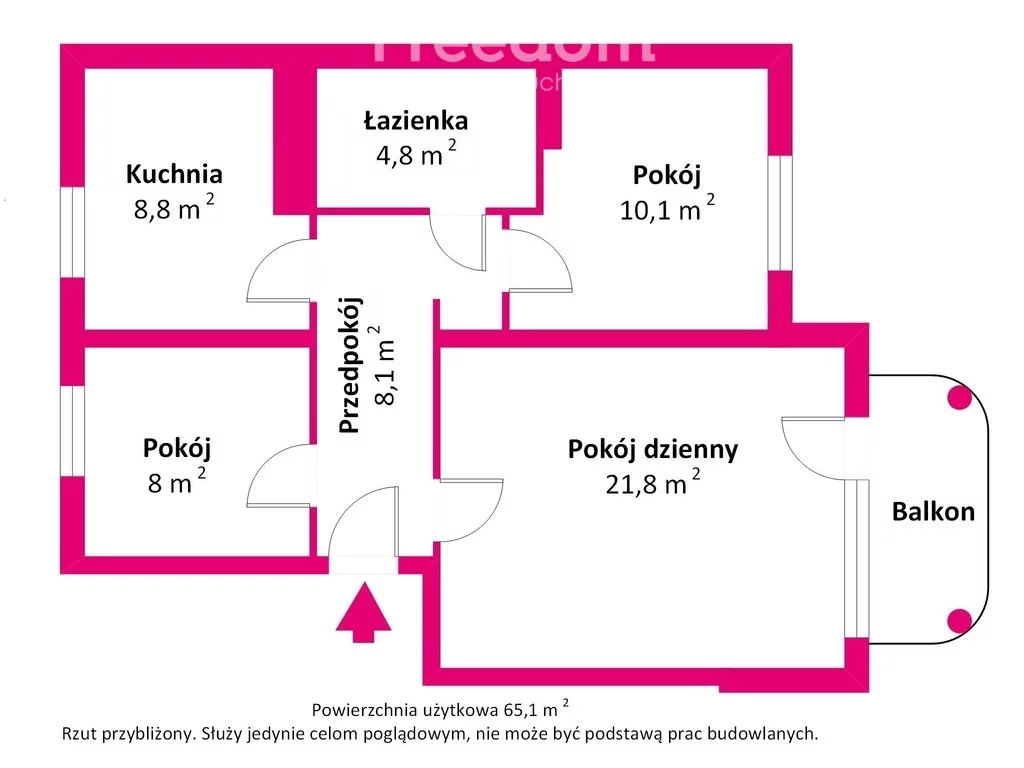 3 pokoje, mieszkanie 63,00 m², piętro 3, oferta nr , 40012/3685/OMS, Biała Podlaska, Księcia Witolda