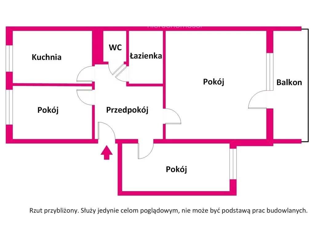 3 pokoje, mieszkanie 65,37 m², piętro 4, oferta nr , 40056/3685/OMS, Wołomin, Mieszka I