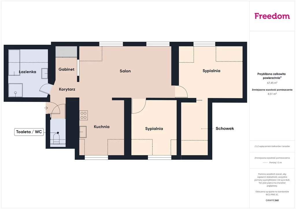 3 pokoje, mieszkanie 60,87 m², piętro 2, oferta nr , 40384/3685/OMS, Koszalin, Morska