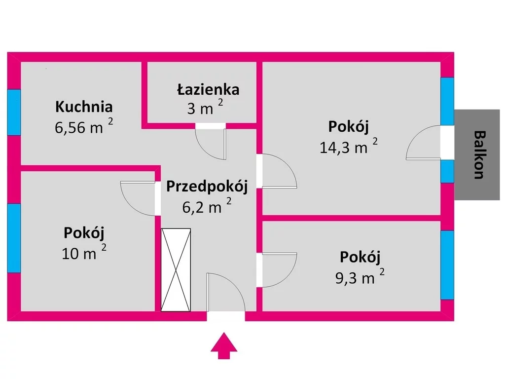 3 pokoje, mieszkanie 49,36 m², piętro 2, oferta nr , 40052/3685/OMS, Rzeszów, Ofiar Katynia