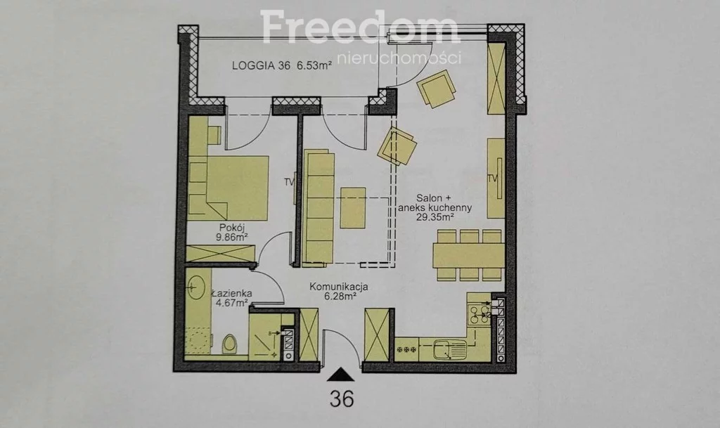 3 pokoje, mieszkanie 61,66 m², piętro 2, oferta nr , 34685/3685/OMS, Opole, Gosławice