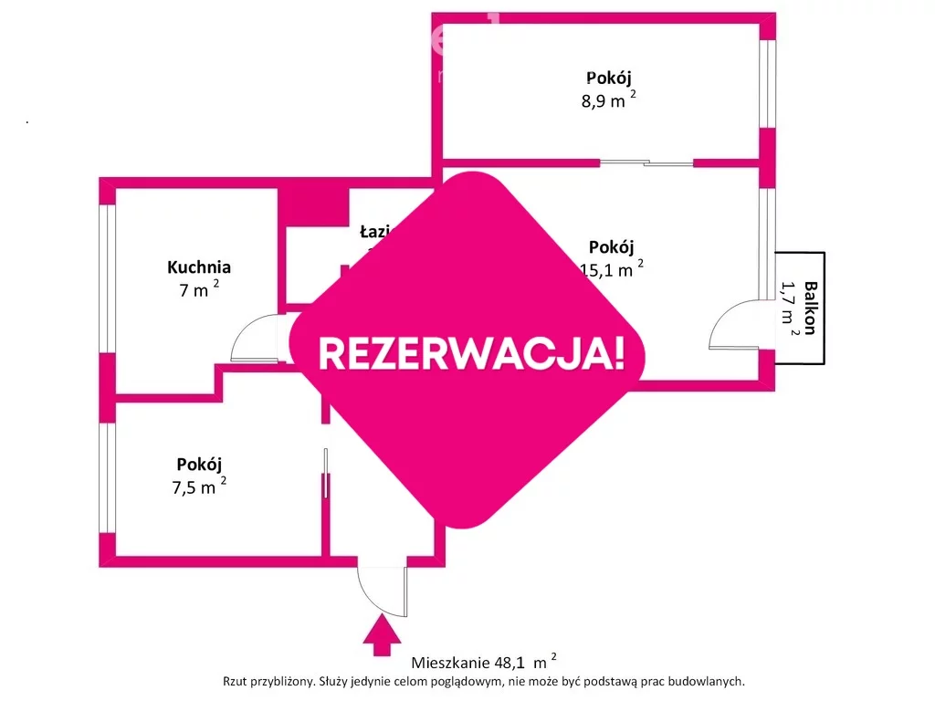 3 pokoje, mieszkanie 48,10 m², piętro 4, oferta nr , 36591/3685/OMS, Olsztyn, Pana Tadeusza