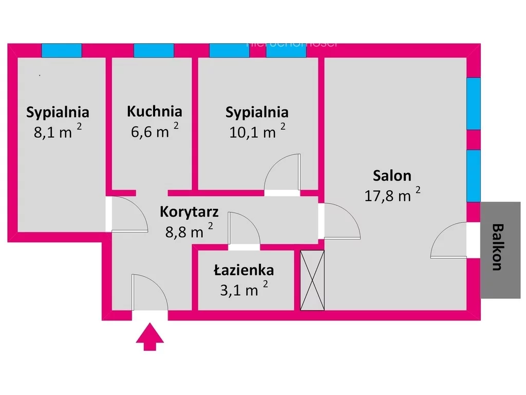 3 pokoje, mieszkanie 54,50 m², piętro 3, oferta nr , 40271/3685/OMS, Rzeszów, Piastów