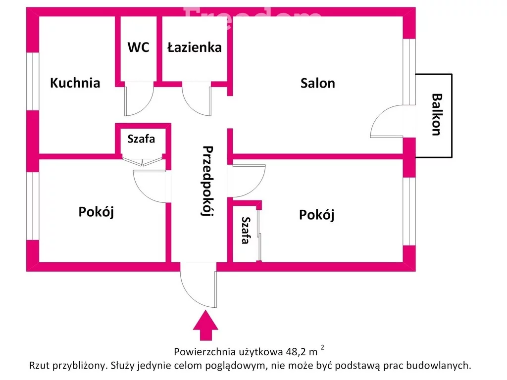 3 pokoje, mieszkanie 48,20 m², piętro 4, oferta nr , 38433/3685/OMS, Zduńska Wola, Pomorska