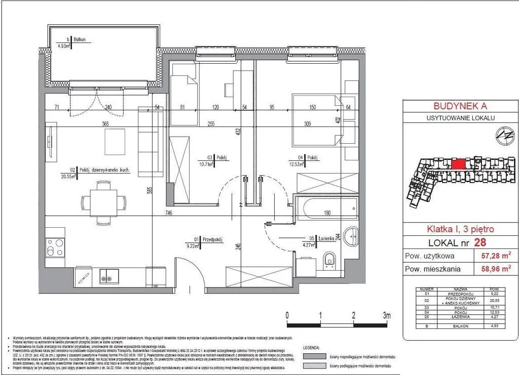 3 pokoje, mieszkanie 57,28 m², piętro 3, oferta nr , 37636/3685/OMS, Radzymin