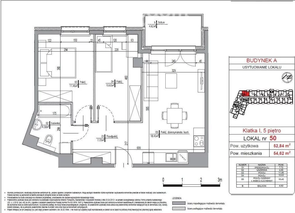 3 pokoje, mieszkanie 52,84 m², piętro 5, oferta nr , 37637/3685/OMS, Radzymin