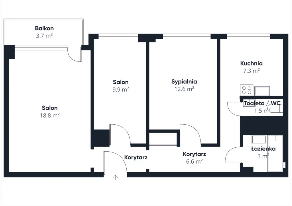 3 pokoje, mieszkanie 64,78 m², piętro 4, oferta nr , 39232/3685/OMS, Świętochłowice
