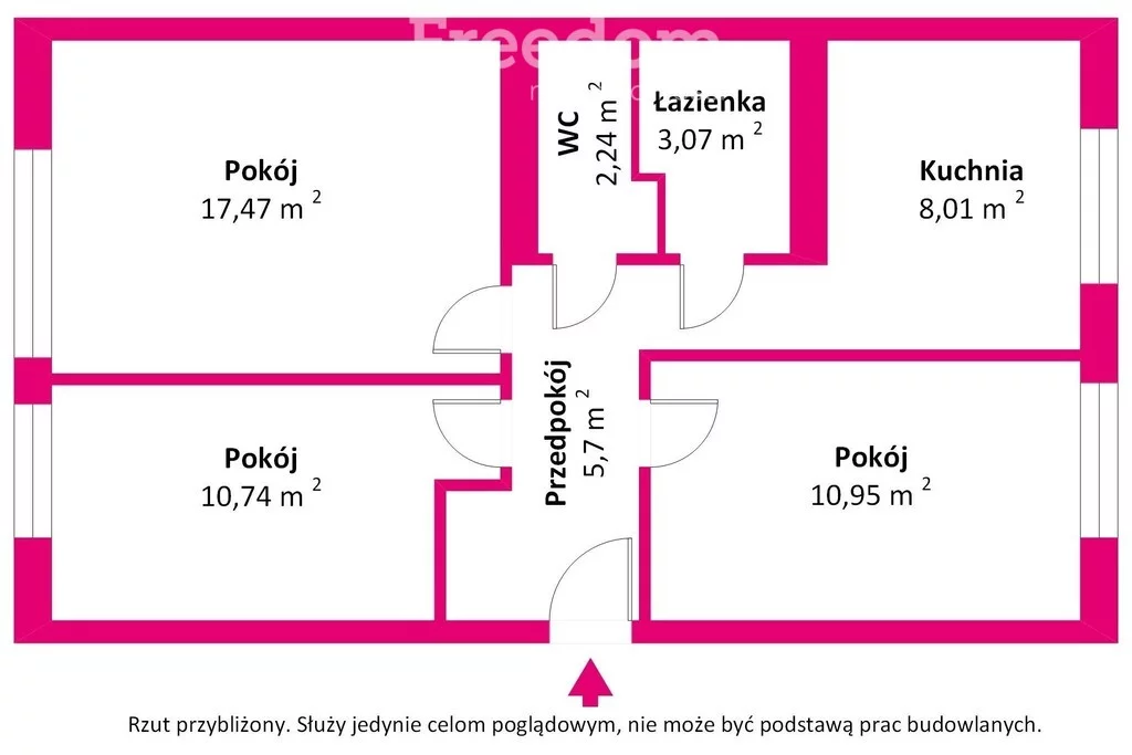 3 pokoje, mieszkanie 58,90 m², piętro 4, oferta nr , 32608/3685/OMS, Mińsk Mazowiecki, Szczecińska