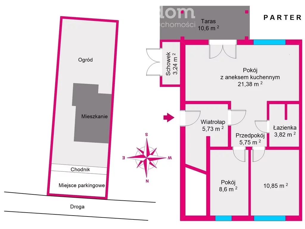 3 pokoje, mieszkanie 56,27 m², parter, oferta nr , 27617/3685/OMS, Rzeszów, Tarnopolska