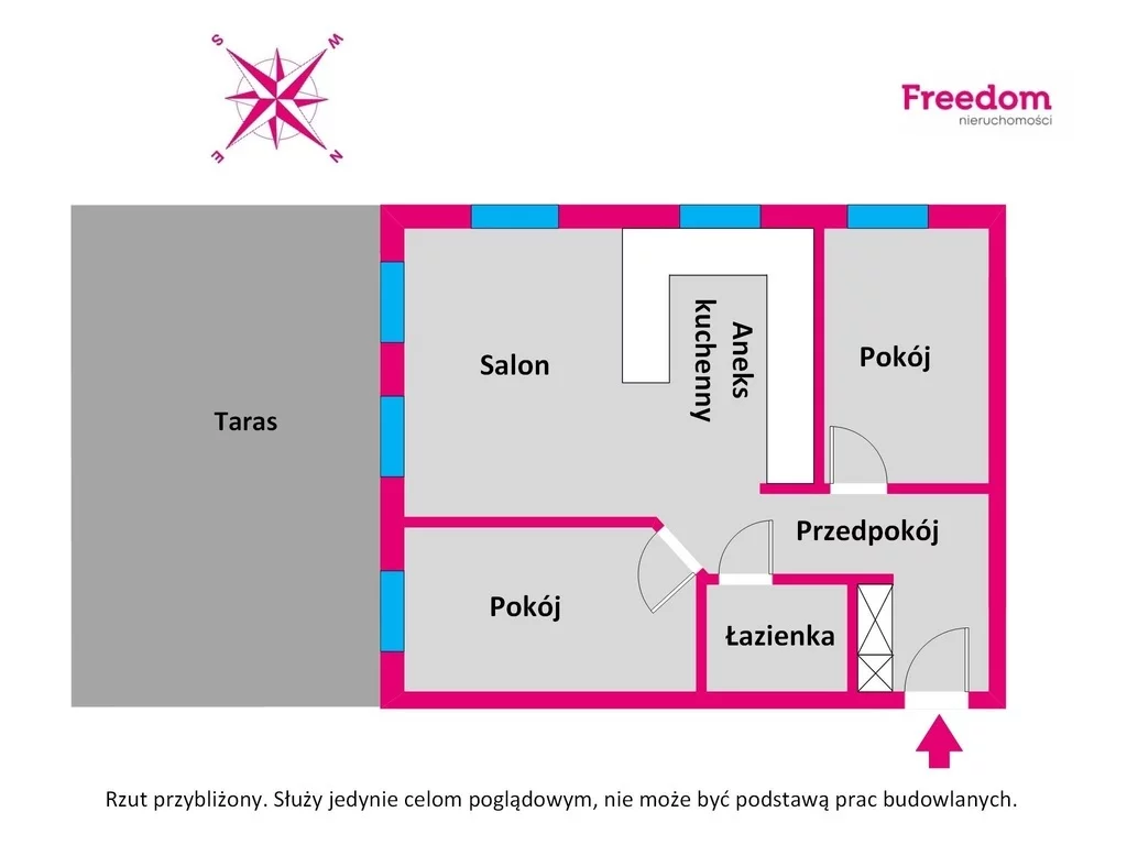 3 pokoje, mieszkanie 63,70 m², piętro 1, oferta nr , 40616/3685/OMS, Gdynia, Obłuże, Obłuże, Turkusowa