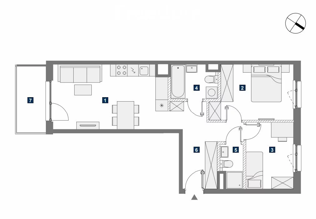 3 pokoje, mieszkanie 59,61 m², piętro 5, oferta nr , 33696/3685/OMS, Warszawa, Mokotów, Mokotów