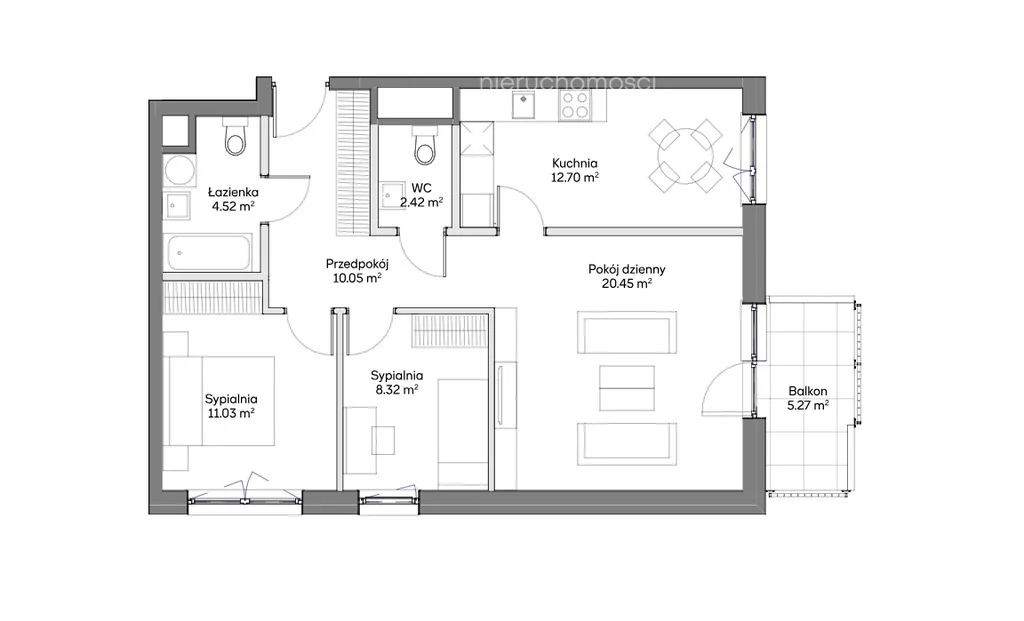 3 pokoje, mieszkanie 69,49 m², piętro 6, oferta nr , 33463/3685/OMS, Warszawa, Praga Południe, Praga Południe