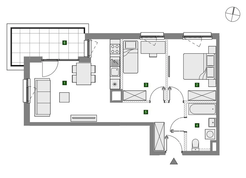 Mieszkanie na sprzedaż, 57,63 m², 3 pokoje, 2 piętro, oferta nr 36711/3685/OMS