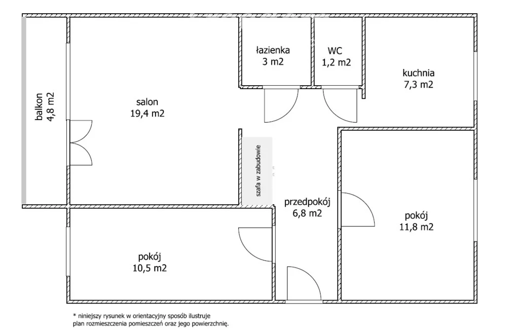 3 pokoje, mieszkanie 62,46 m², piętro 4, oferta nr , 39715/3685/OMS, Iława, Wiejska