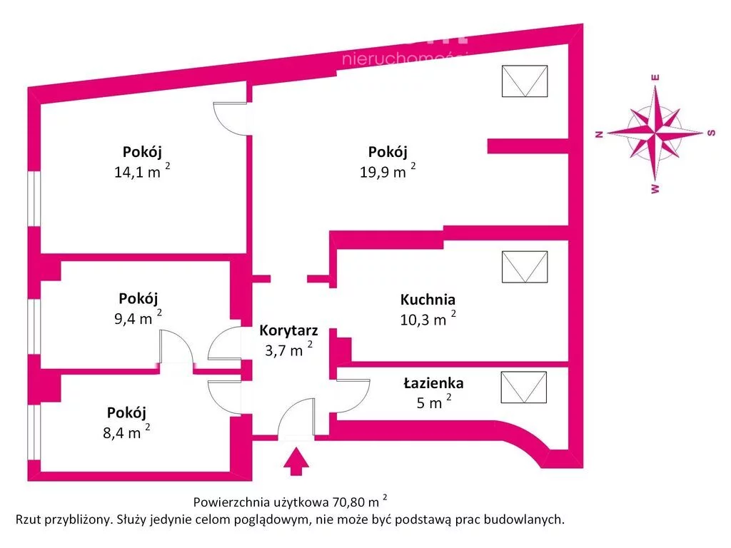 3 pokoje, mieszkanie 70,80 m², piętro 4, oferta nr , 38582/3685/OMS, Poznań, Wierzbięcice