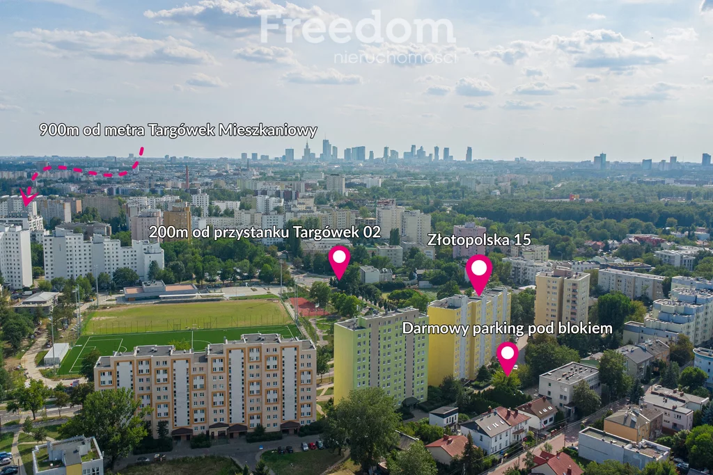 3 pokoje, mieszkanie 54,24 m², piętro 9, oferta nr , 40272/3685/OMS, Warszawa, Targówek, Targówek, Złotopolska