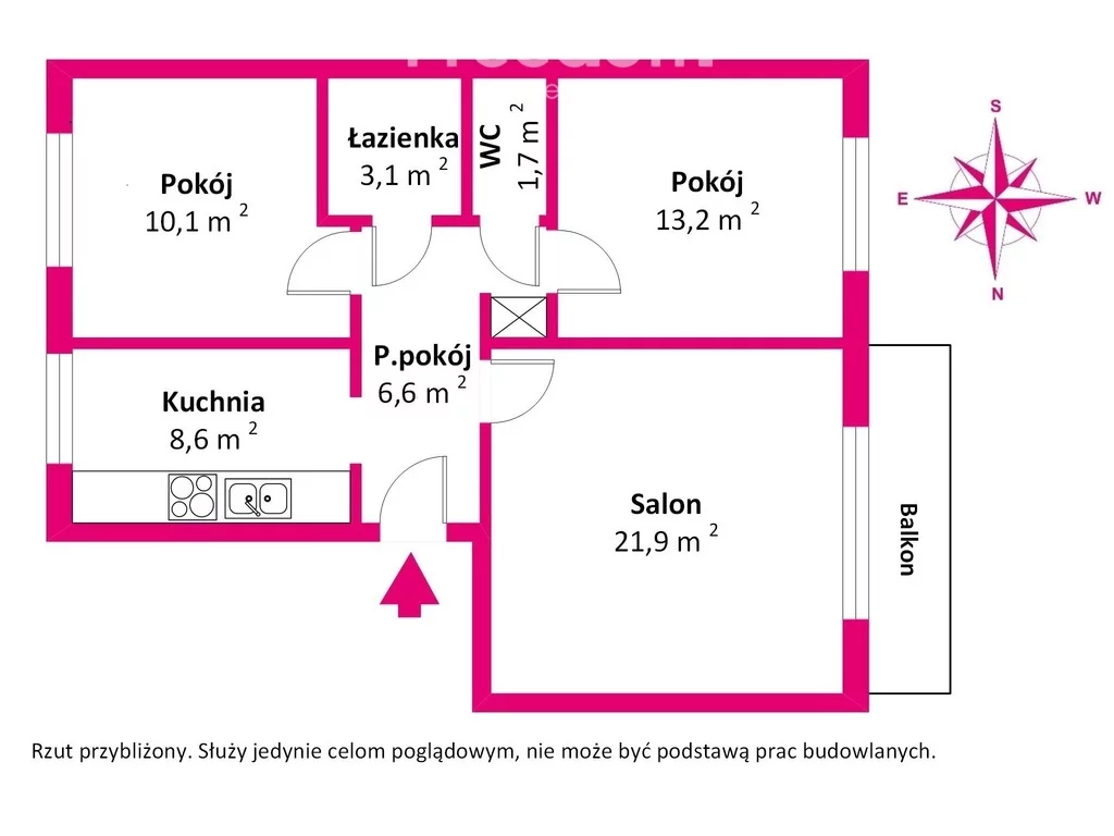 3 pokoje, mieszkanie 67,10 m², piętro 4, oferta nr , 40118/3685/OMS, Biała Podlaska, Zygmunta Starego
