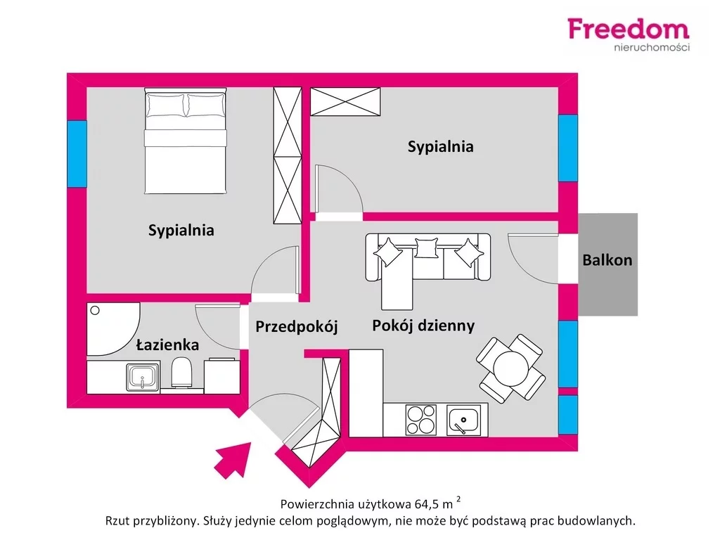 3 pokoje, mieszkanie 64,50 m², piętro 2, oferta nr , 6940/3685/OMW, Sopot, Aleja Niepodległości