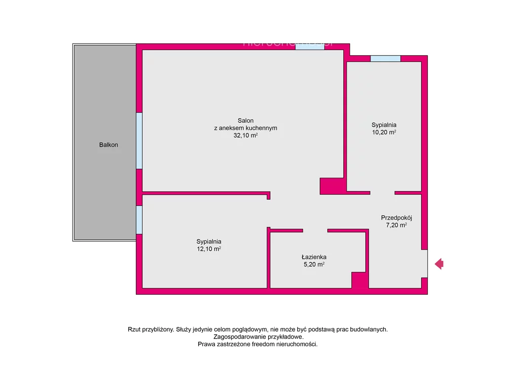 3 pokoje, mieszkanie 66,80 m², piętro 2, oferta nr , 7123/3685/OMW, Iława, Konstytucji 3 Maja