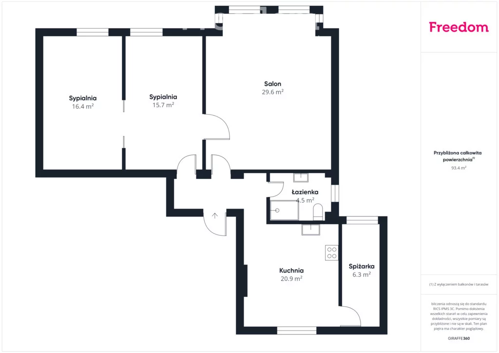3 pokoje, mieszkanie 102,30 m², piętro 1, oferta nr , 7066/3685/OMW, Elbląg, Robotnicza