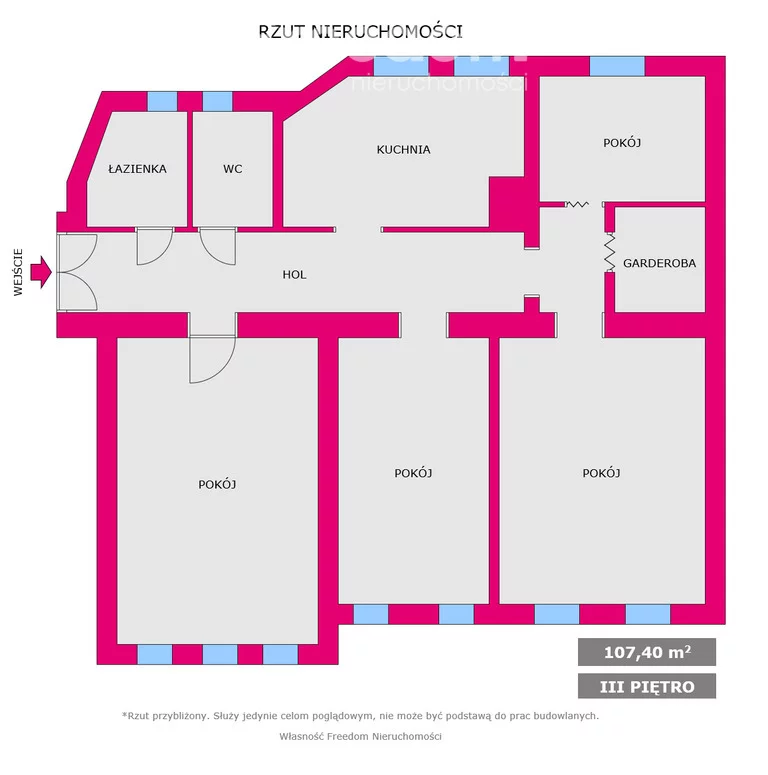 4 pokoje, mieszkanie 107,40 m², piętro 3, oferta nr , 33226/3685/OMS, Chorzów, Centrum, Centrum, gen. Henryka Dąbrowskiego