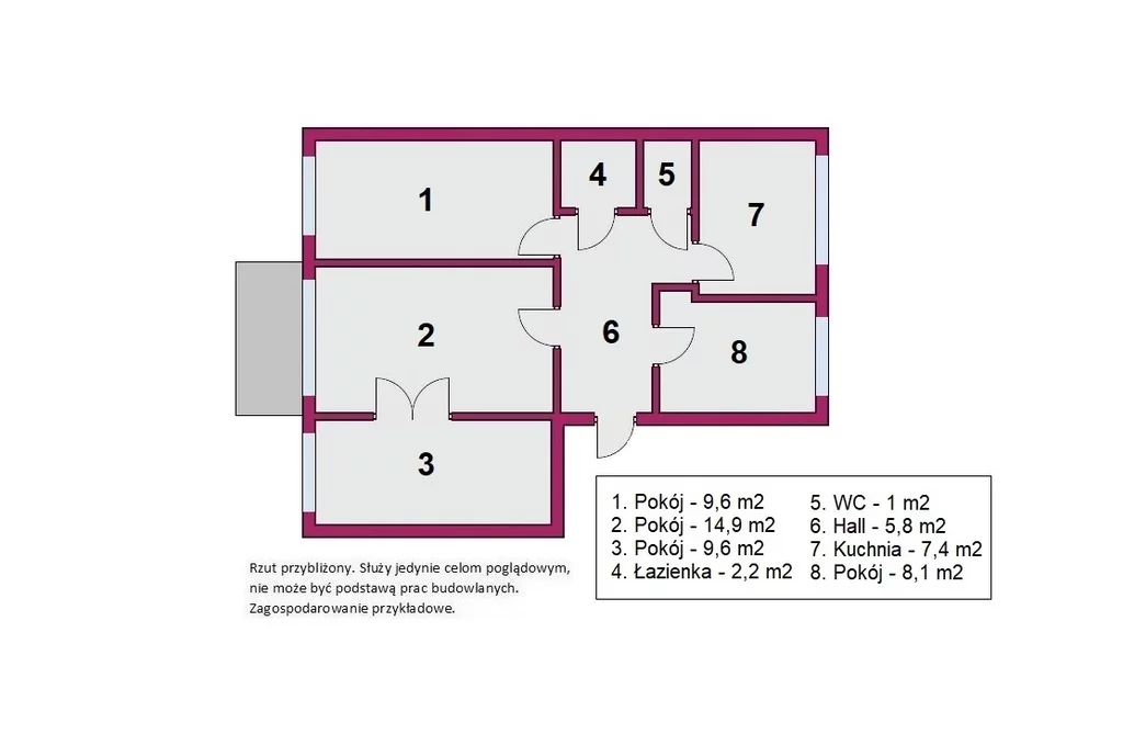 Mieszkanie 57,86 m², piętro 2, oferta nr , 30682/3685/OMS, Zgierz, Krzysztofa Kamila Baczyńskiego