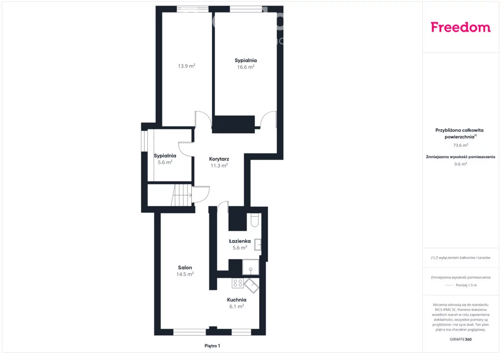 4 pokoje, mieszkanie 71,50 m², piętro 1, oferta nr , 40594/3685/OMS, Dzierzgoń, Linki