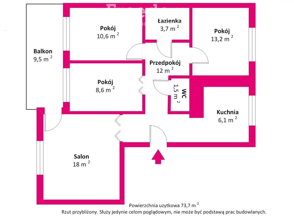 4 pokoje, mieszkanie 73,70 m², piętro 2, oferta nr , 39316/3685/OMS, Olsztyn