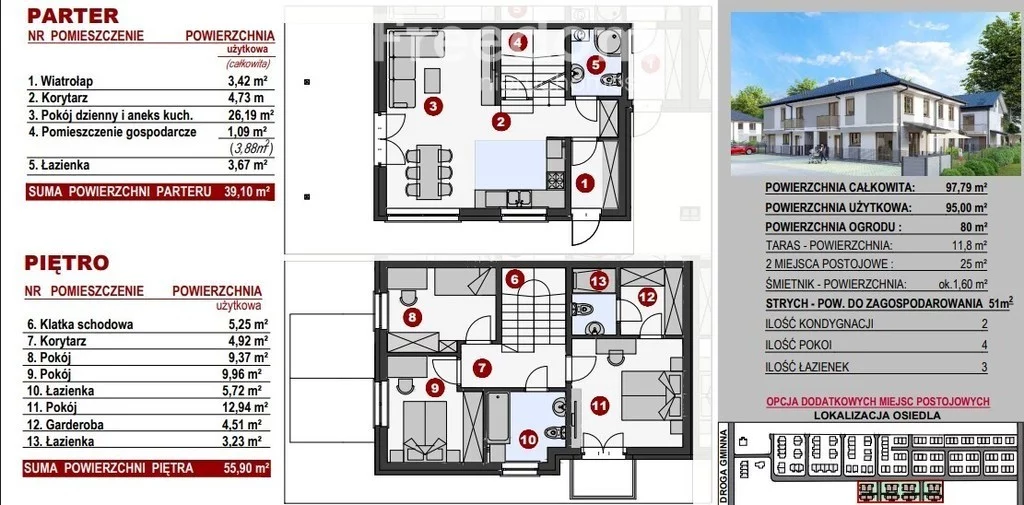 Mieszkanie 95,00 m², piętro 1, oferta nr , 35959/3685/OMS, Porosły-idx