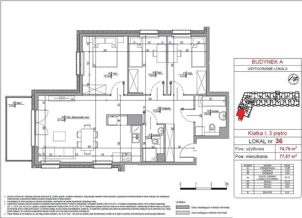 4 pokoje, mieszkanie 74,76 m², piętro 3, oferta nr , 37638/3685/OMS, Radzymin