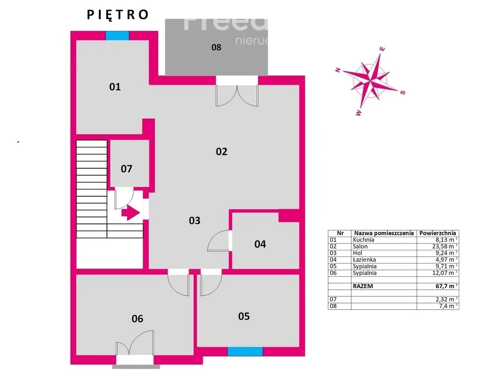 4 pokoje, mieszkanie 106,22 m², piętro 1, oferta nr , 40095/3685/OMS, Rzeszów, Senatorska