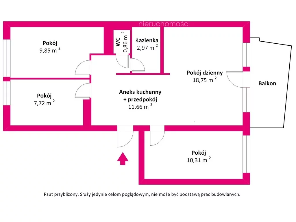 4 pokoje, mieszkanie 60,00 m², piętro 8, oferta nr , 39668/3685/OMS, Warszawa, gen. Tadeusza Bora-Komorowskiego