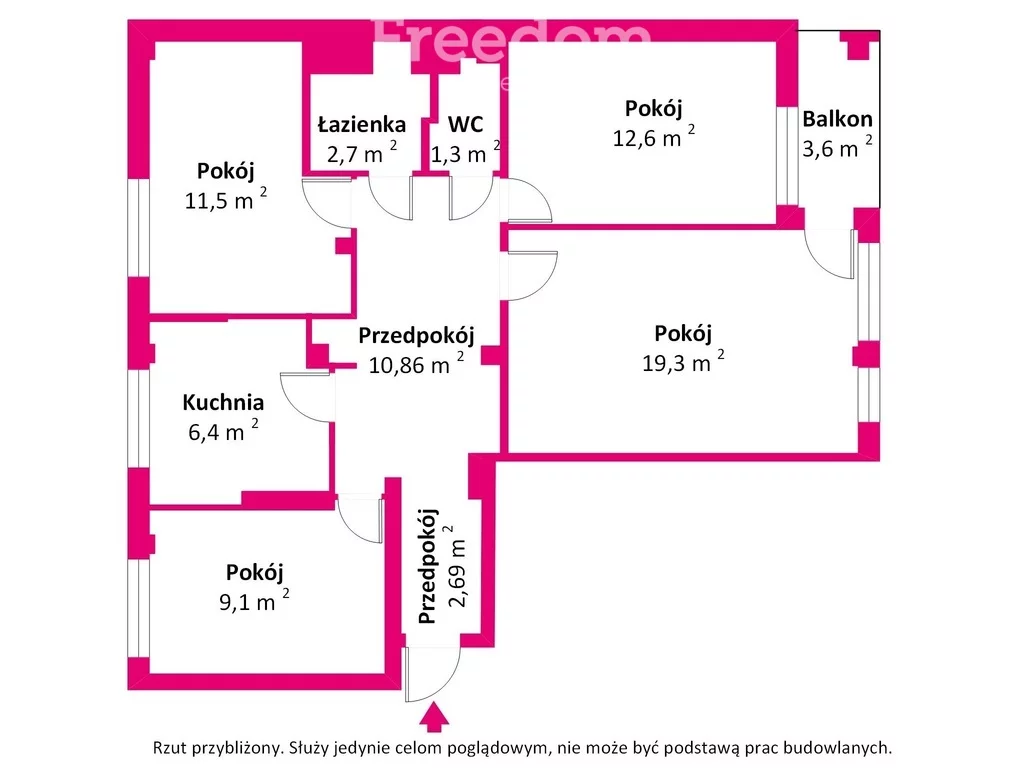 4 pokoje, mieszkanie 76,45 m², piętro 3, oferta nr , 38595/3685/OMS, Warszawa, Praga Południe, Praga Południe, Tadeusza Rechniewskiego