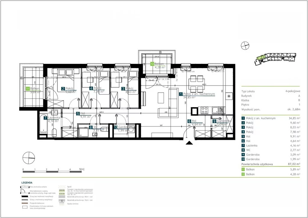4 pokoje, mieszkanie 87,02 m², piętro 1, oferta nr , 37734/3685/OMS, Warszawa, Bemowo, Bemowo