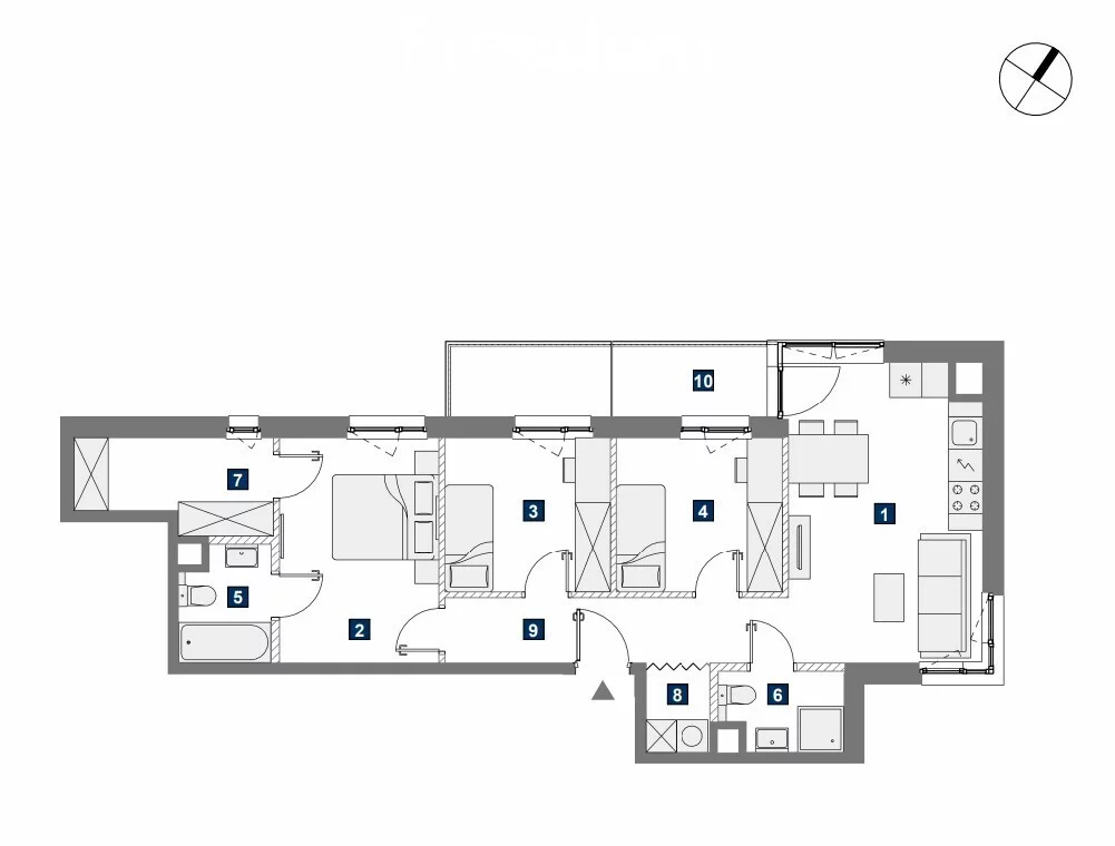 4 pokoje, mieszkanie 72,81 m², piętro 2, oferta nr , 33699/3685/OMS, Warszawa, Mokotów, Mokotów