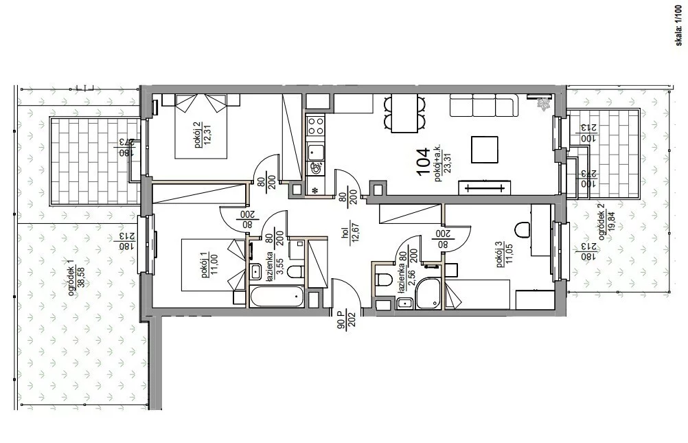 Mieszkanie na sprzedaż, 76,45 m², 4 pokoje, parter, oferta nr 37156/3685/OMS