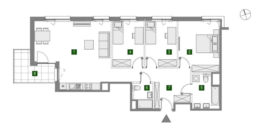 Mieszkanie na sprzedaż, 100,11 m², 4 pokoje, 1 piętro, oferta nr 34219/3685/OMS