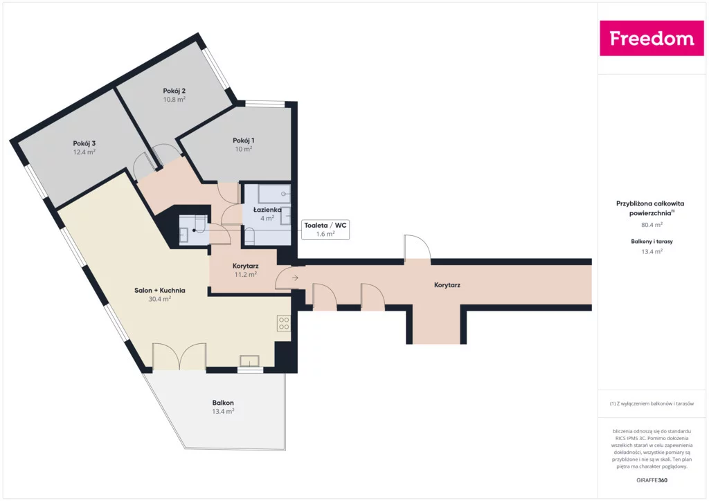 4 pokoje, apartament 80,00 m², piętro 1, oferta nr , 40327/3685/OMS, Lublin, Wrońska