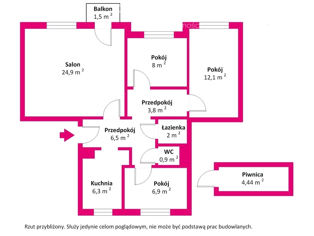 4 pokoje, mieszkanie 72,60 m², piętro 1, oferta nr , 37958/3685/OMS, Olsztyn, Żołnierska