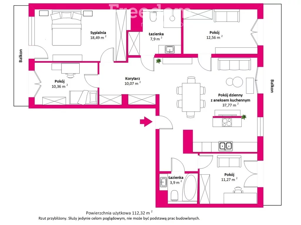 5 pokoi, mieszkanie 114,59 m², piętro 5, oferta nr , 40151/3685/OMS, Szczecin, Bartosza Głowackiego 15