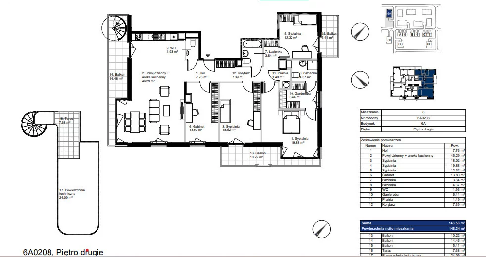 5 pokoi, mieszkanie 143,53 m², piętro 2, oferta nr , 38958/3685/OMS, Warszawa, Mokotów, Mokotów