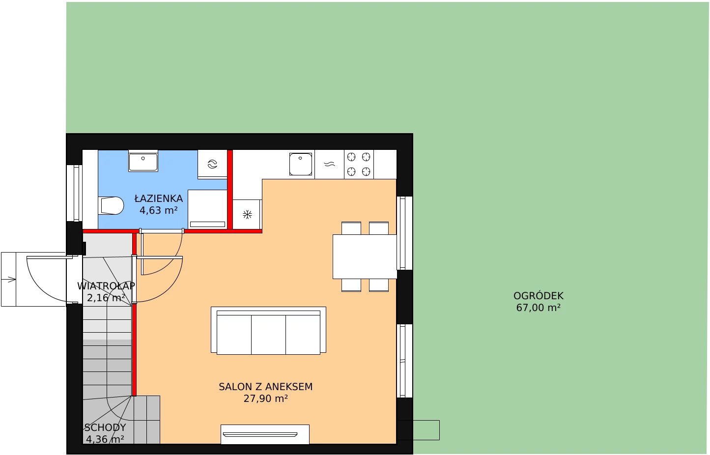 Dom 71,07 m², oferta nr 30A, Osiedle Kwiatów etap III, Nowa Wola, ul. Hiacyntów