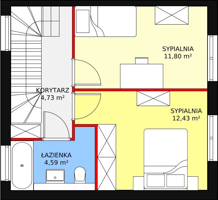 Dom 71,07 m², oferta nr 30B, Osiedle Kwiatów etap III, Nowa Wola, ul. Hiacyntów