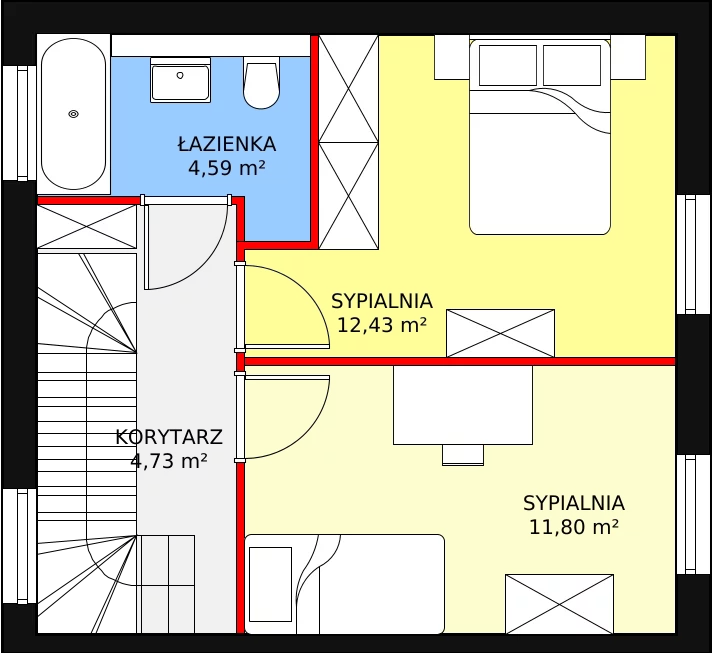 Dom 71,07 m², oferta nr 34A, Osiedle Kwiatów etap III, Nowa Wola, ul. Hiacyntów