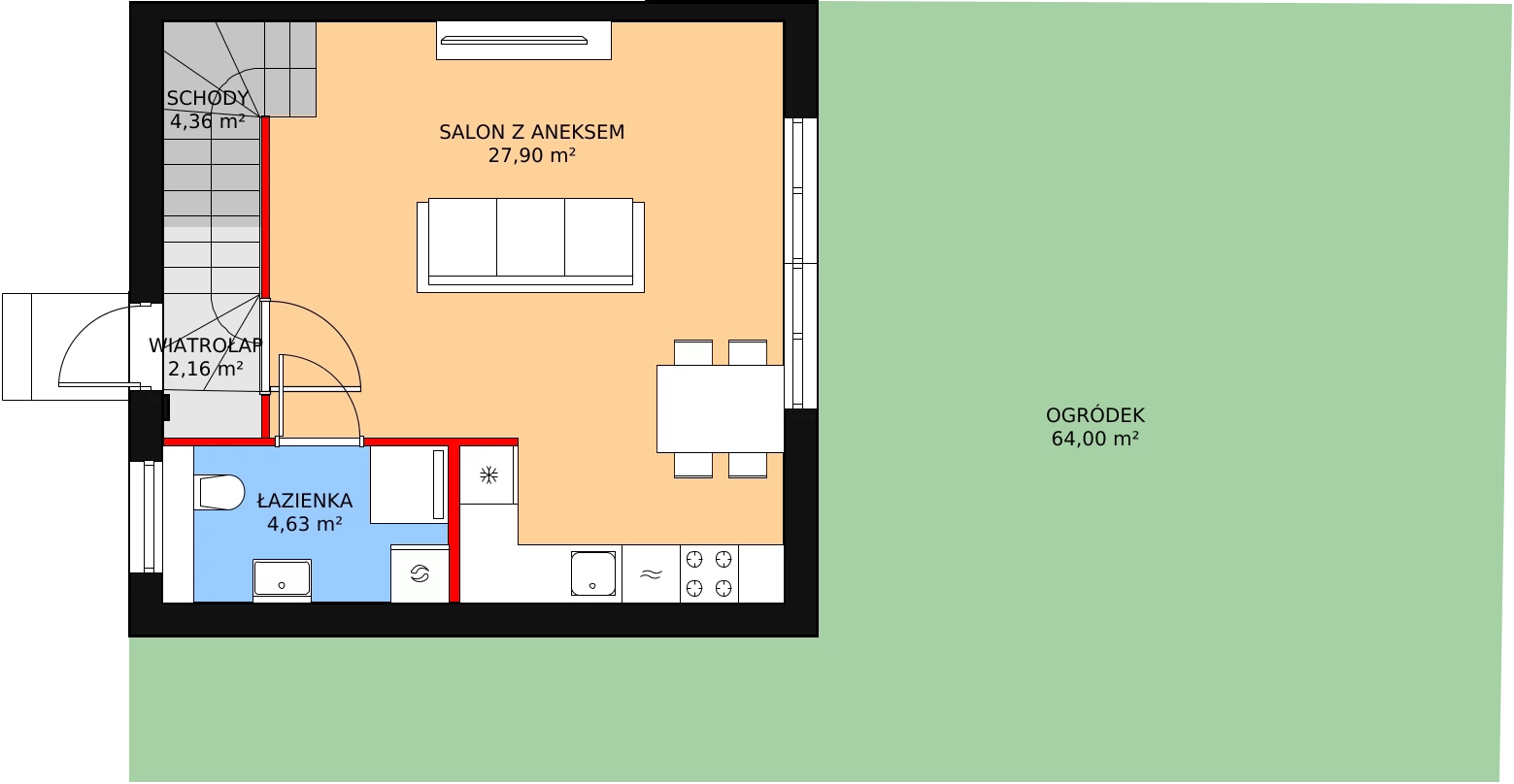 Dom 71,07 m², oferta nr 34B, Osiedle Kwiatów etap III, Nowa Wola, ul. Hiacyntów