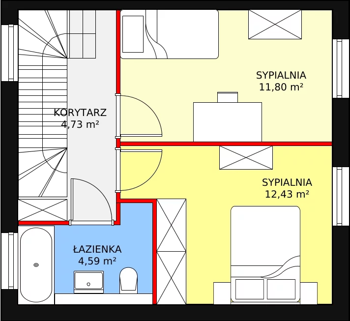 Dom 71,07 m², oferta nr 34B, Osiedle Kwiatów etap III, Nowa Wola, ul. Hiacyntów