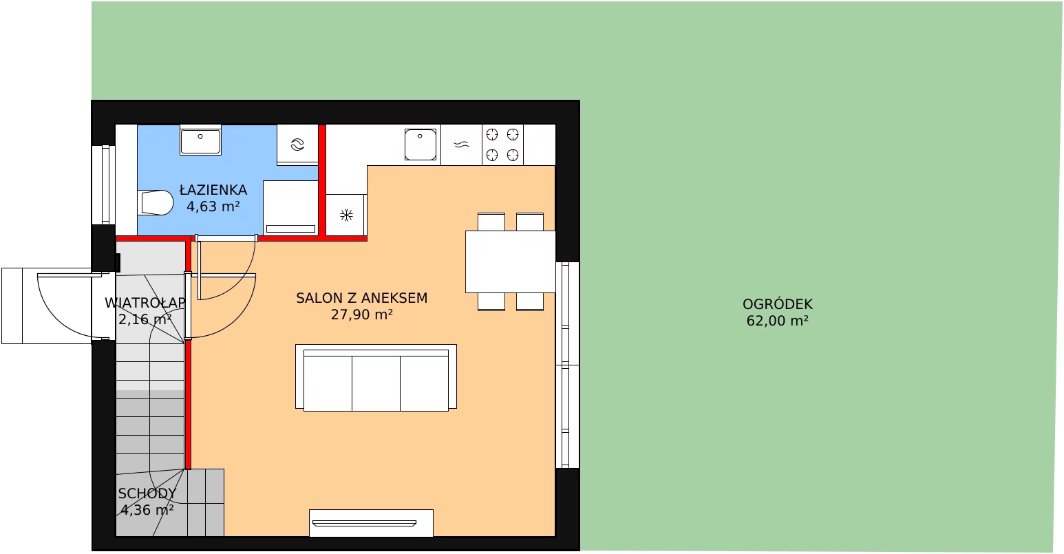 Dom 71,07 m², oferta nr 35A, Osiedle Kwiatów etap III, Nowa Wola, ul. Hiacyntów