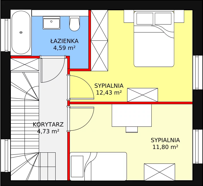 Dom 71,07 m², oferta nr 35A, Osiedle Kwiatów etap III, Nowa Wola, ul. Hiacyntów