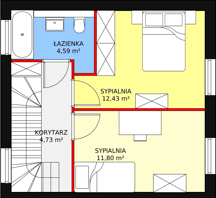 Dom 71,07 m², oferta nr 36A, Osiedle Kwiatów etap III, Nowa Wola, ul. Hiacyntów