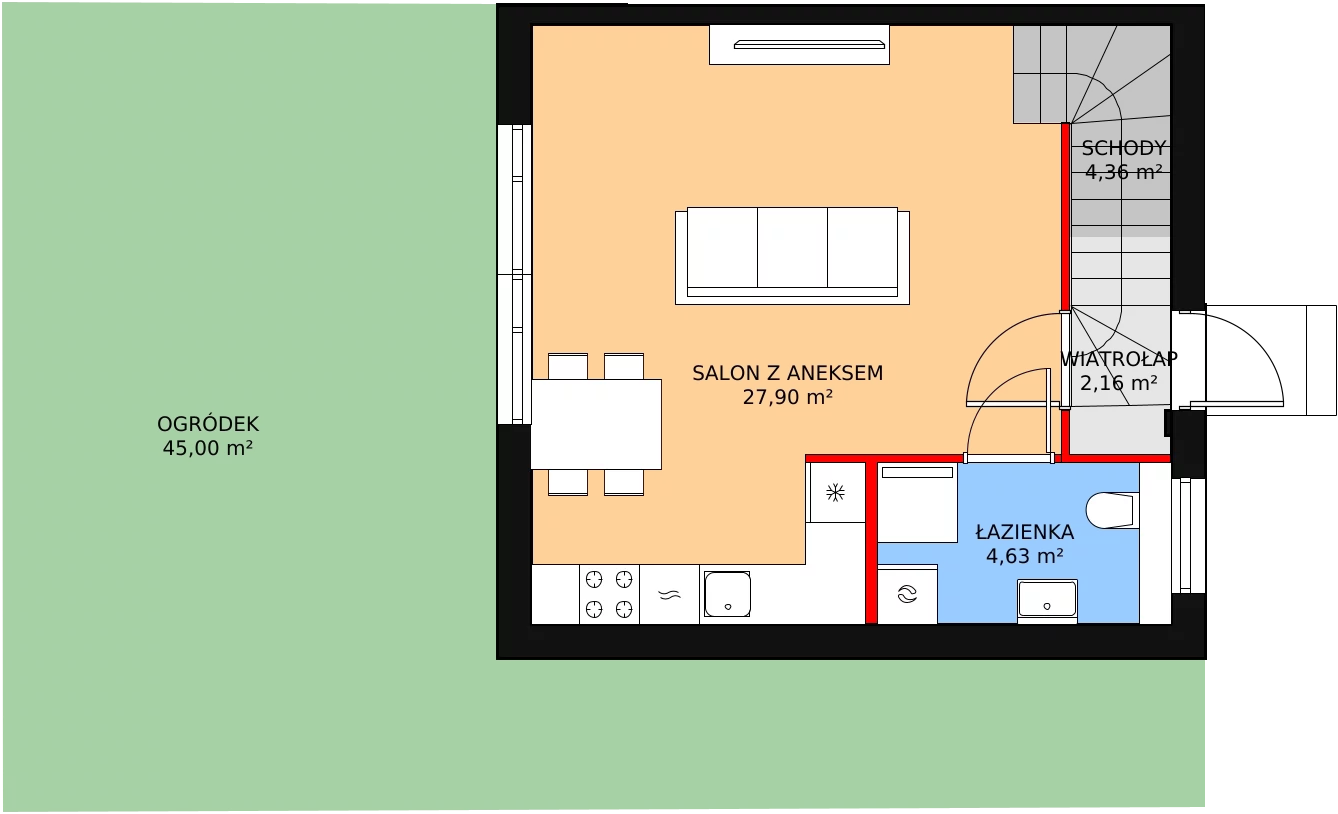 Dom 71,07 m², oferta nr 38A, Osiedle Kwiatów etap III, Nowa Wola, ul. Hiacyntów